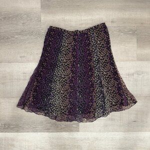 Floral Print Silk Skirt